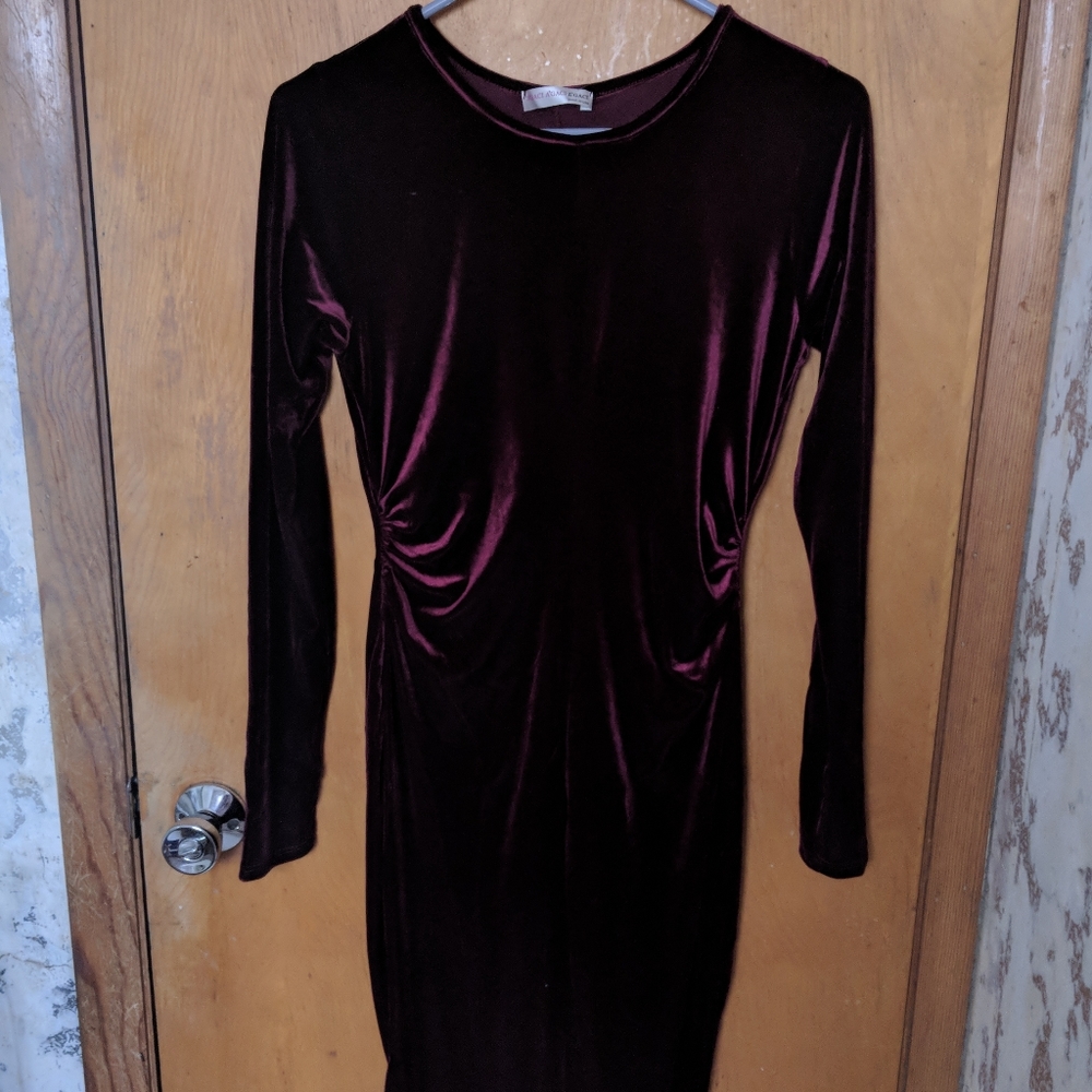 Velvet long sleeve dress